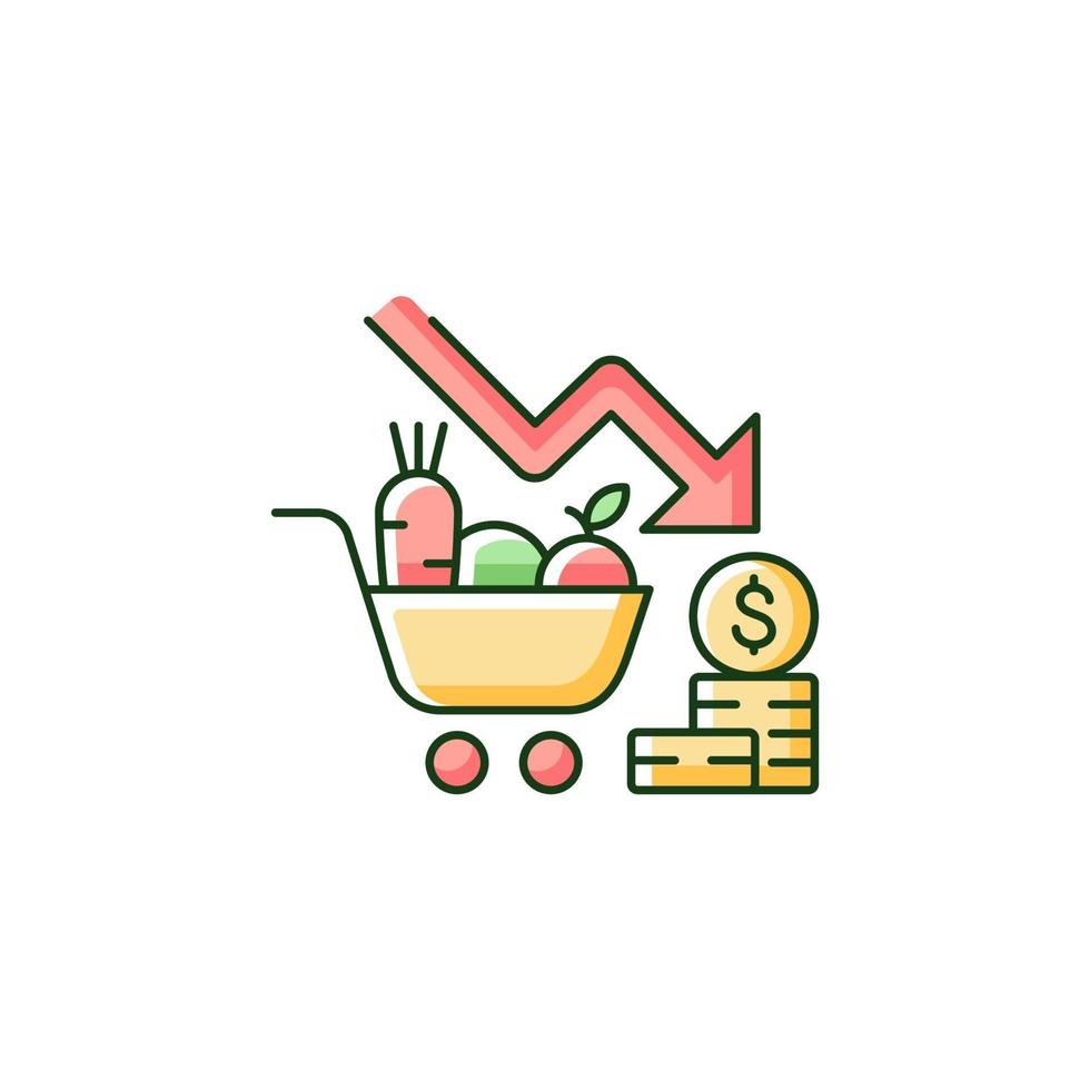 marketingrisico's rgb-kleurenpictogram vector