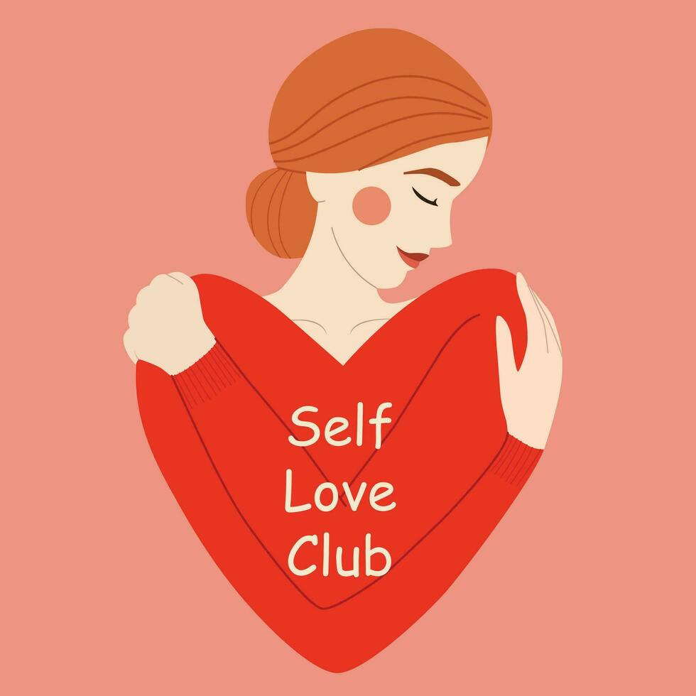 vector illustratie van zelf liefde club