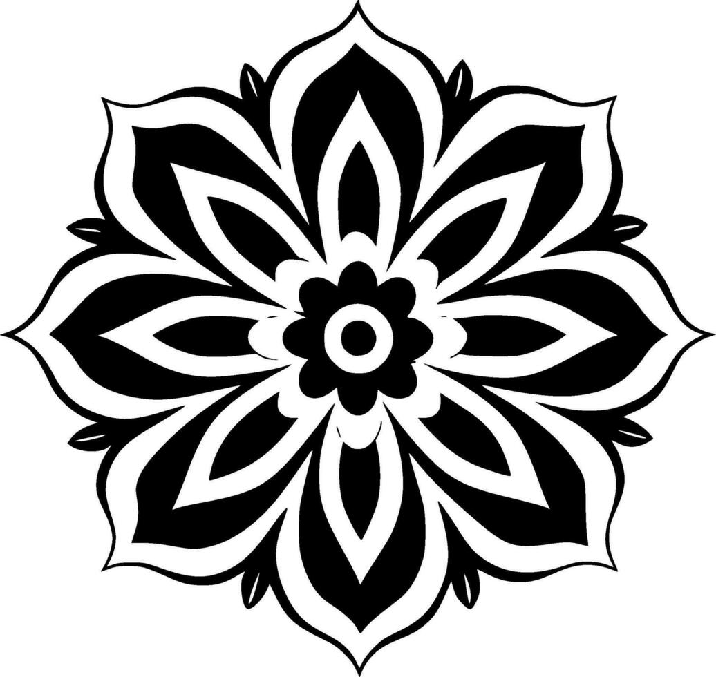 mandala, minimalistische en gemakkelijk silhouet - vector illustratie