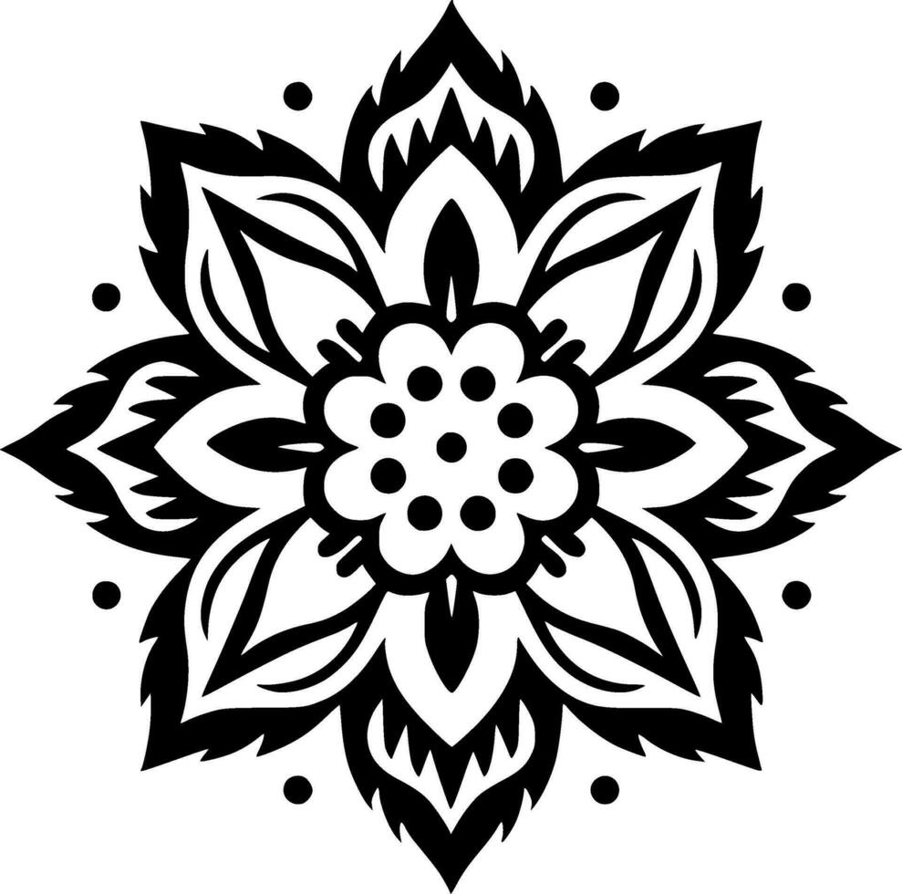 mandala, minimalistische en gemakkelijk silhouet - vector illustratie