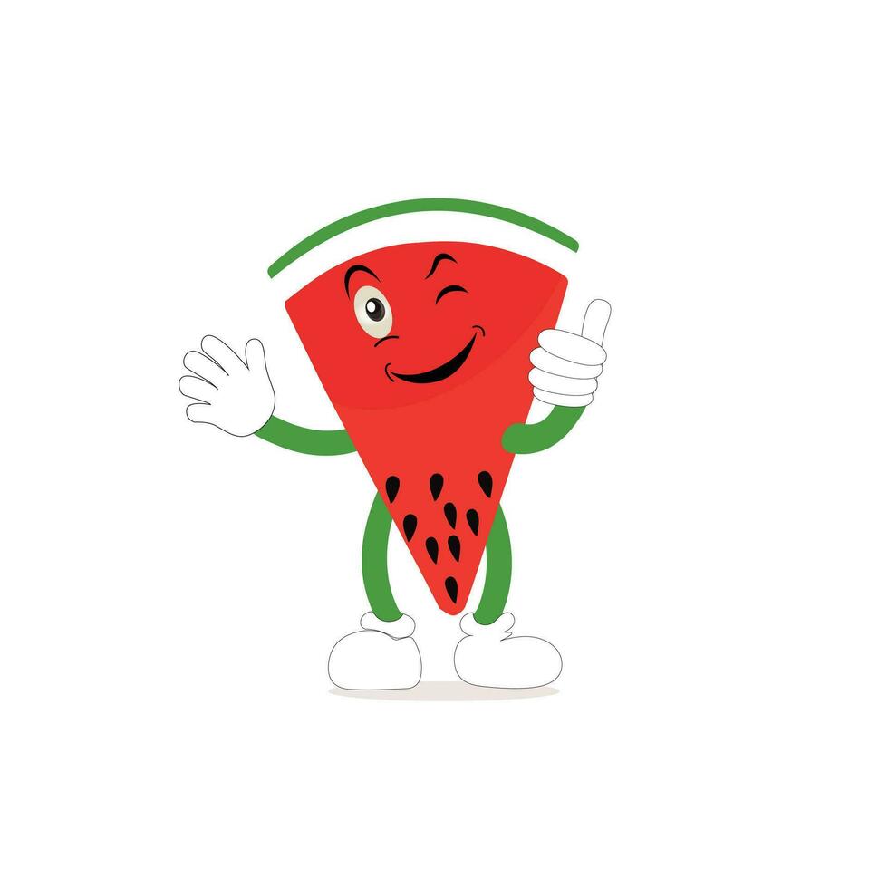 watermeloen tekenfilm, vers fruit vector illustratie, met verschillend gezichten en uitdrukkingen. grappig watermeloenen vector