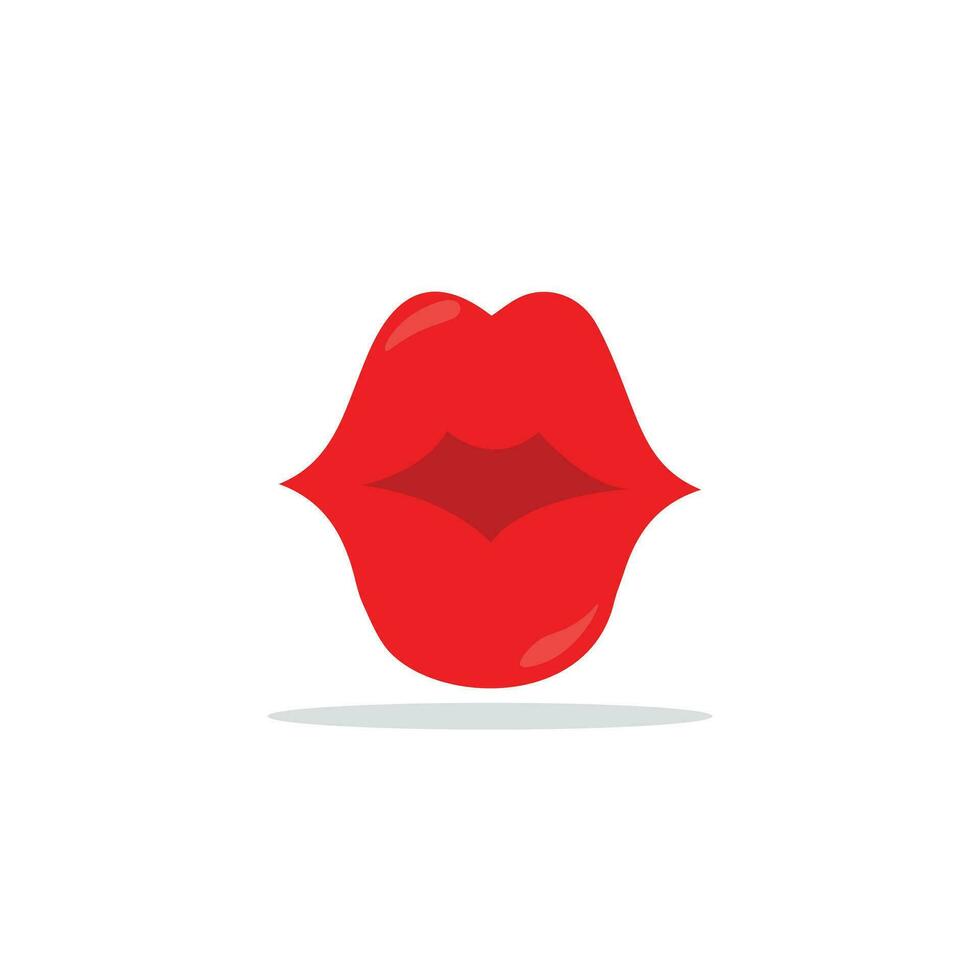 rood vrouw lippen verzameling. vrouw lip uitgedrukt anders emotie set. bijten, glimlach, kus, schoonheid concept. modieus geïsoleerd achtergrond. modern knal kunst stijl, gemakkelijk vlak vector ontwerp illustratie.