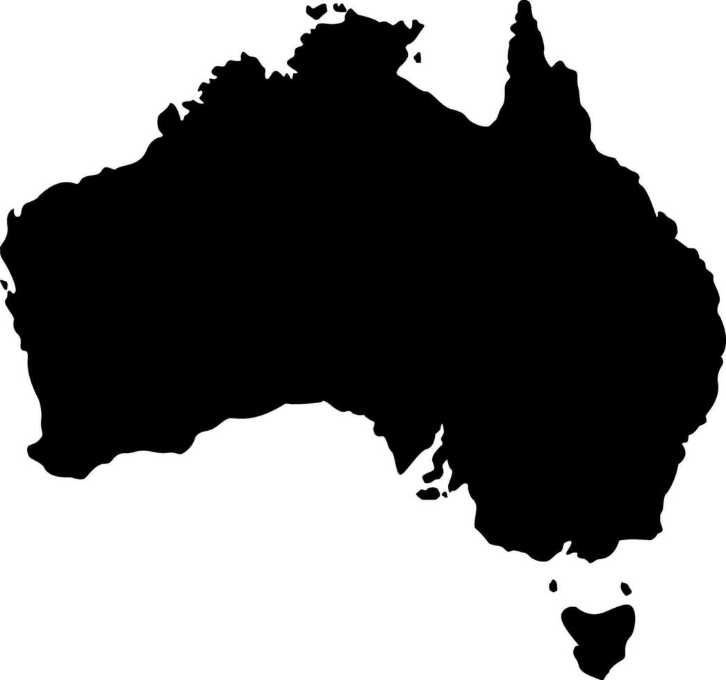 staat borders van land Australië. Australisch grens. Australië kaart. kaart silhouet. banier, poster sjabloon. onafhankelijkheid dag. vector