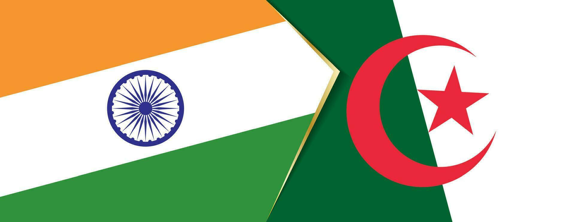 Indië en Algerije vlaggen, twee vector vlaggen.