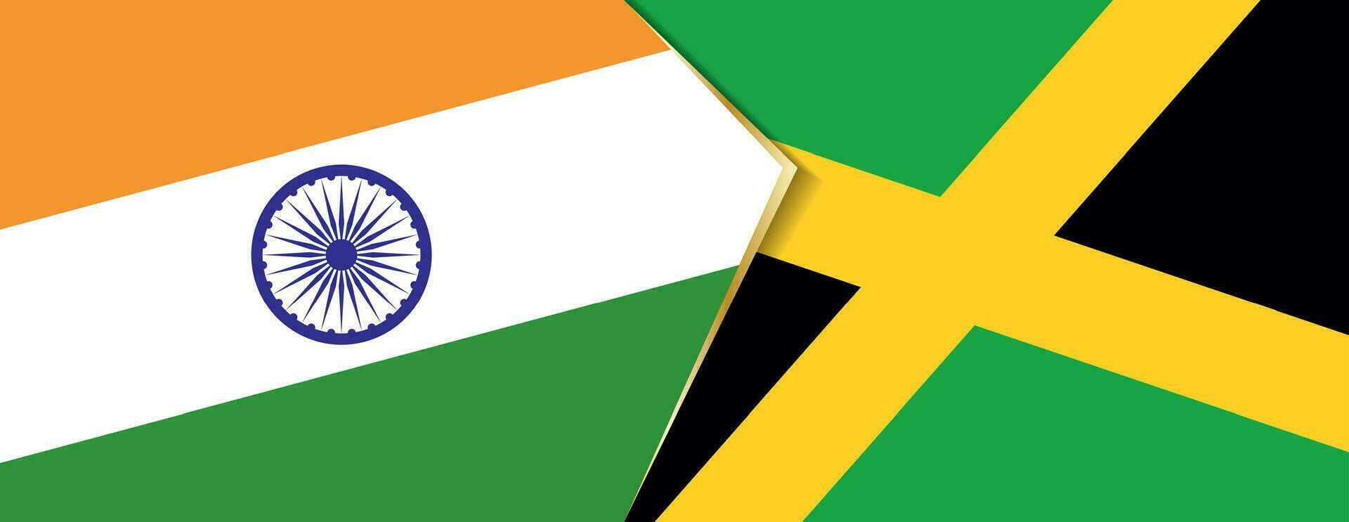 Indië en Jamaica vlaggen, twee vector vlaggen.