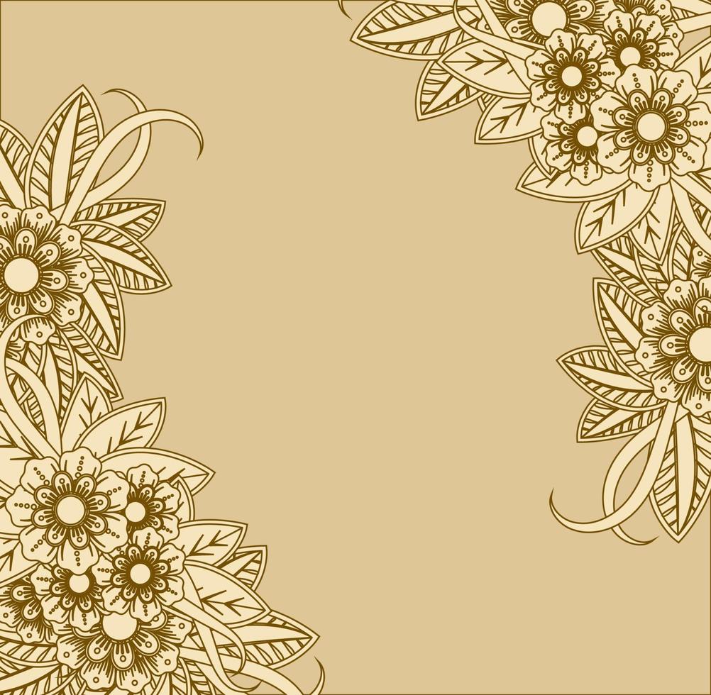 mehndi bloem voor henna, mehndi, tatoeage, decoratie. vector