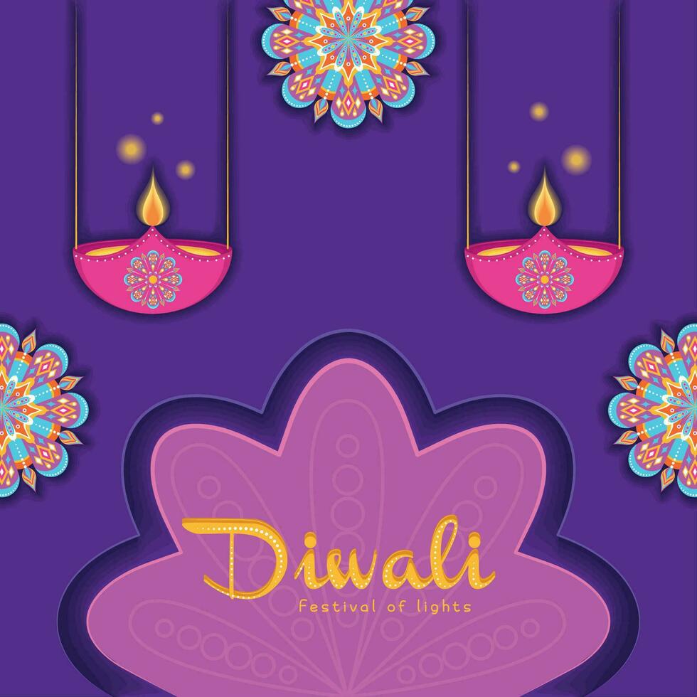 diwali poster traditioneel Indisch viering vector