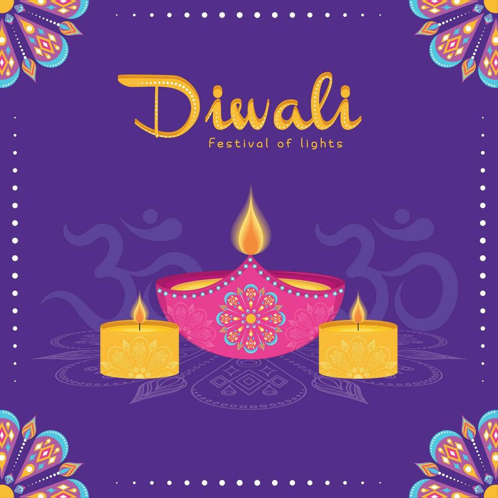 diwali poster traditioneel Indisch viering vector