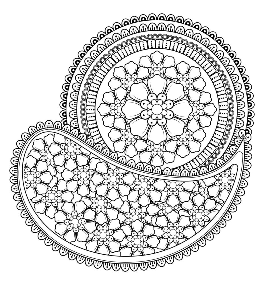 mehndi bloem voor henna, mehndi, tatoeage, decoratie vector