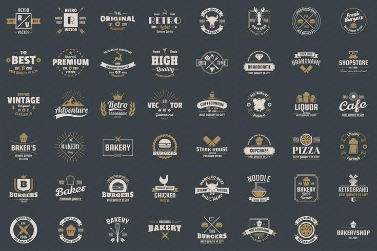 Vintage Retro Vector Logo voor banner