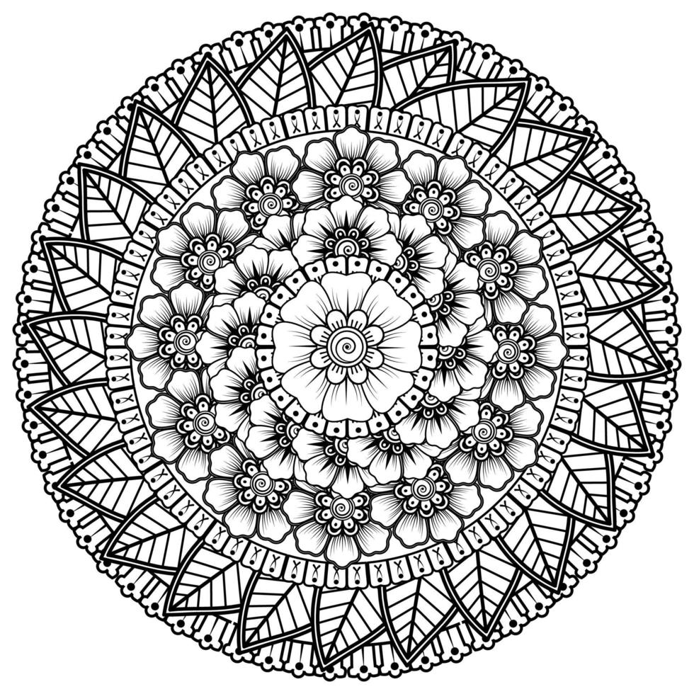 cirkelvormig patroon in de vorm van mandala met bloem voor henna, mehndi vector