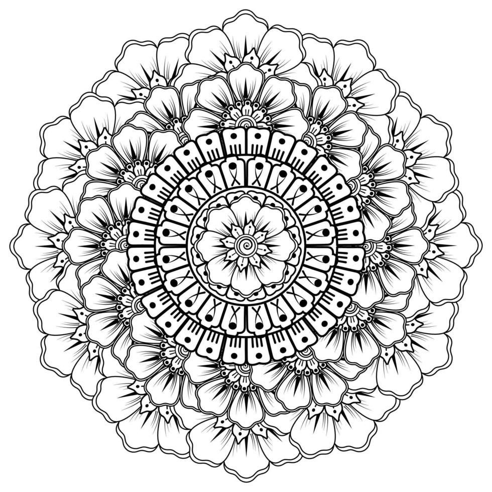 cirkelvormig patroon in de vorm van mandala met bloem voor henna, mehndi vector