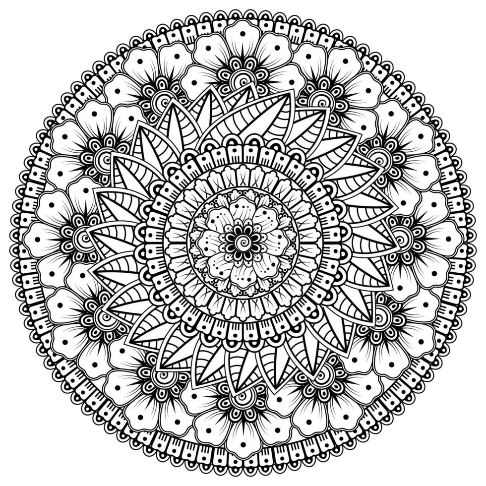 cirkelvormig patroon in de vorm van mandala met bloem voor henna, mehndi vector