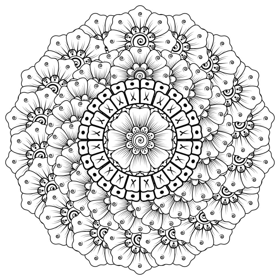 cirkelvormig patroon in de vorm van mandala met bloem voor henna, mehndi vector