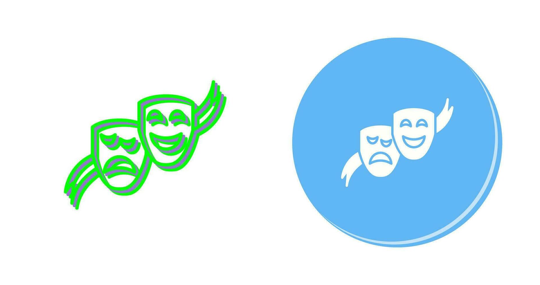 theater maskers vector icoon