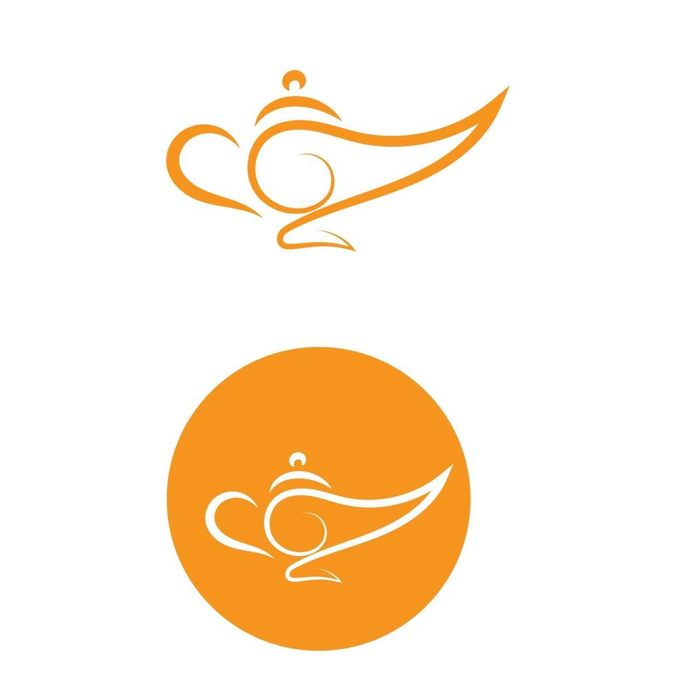 magische lamp logo en pictogram vector afbeelding