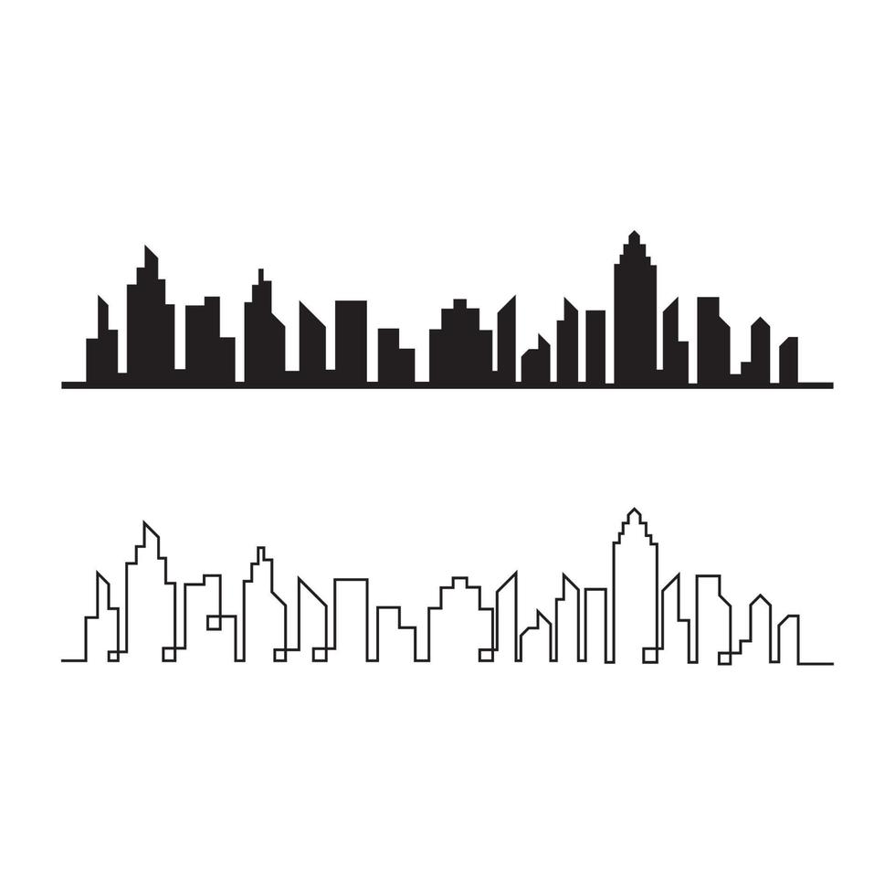 moderne stadshorizon. stad silhouet. vectorillustratie in flat vector