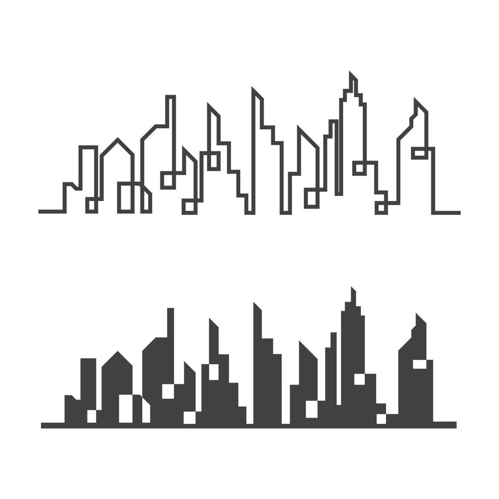 moderne stadshorizon. stad silhouet. vectorillustratie in flat vector