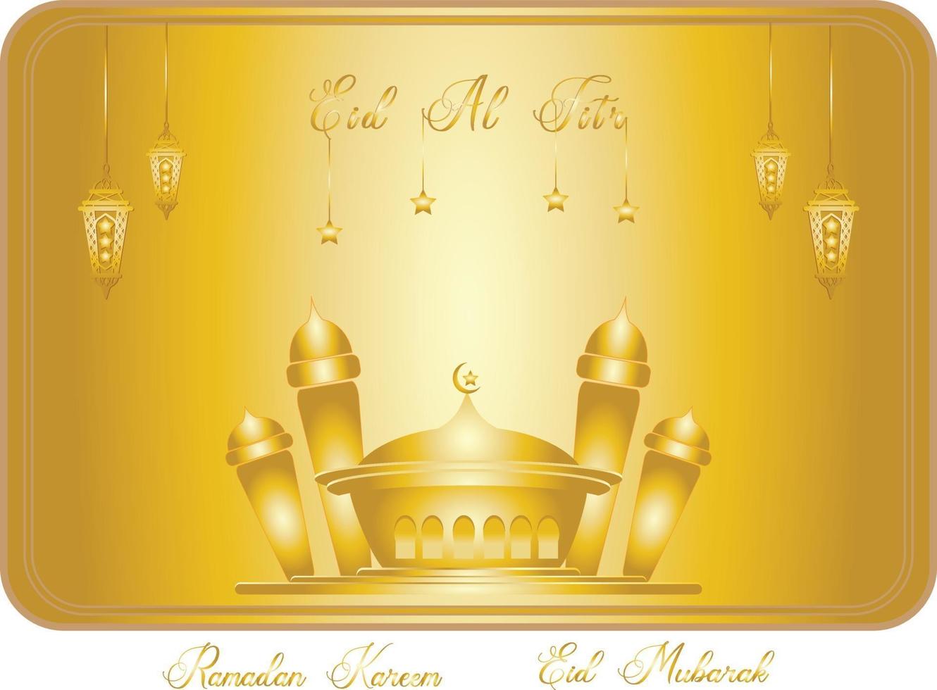 ramadan kareem of eid al fitr, achtergrond met gouden moskee vector