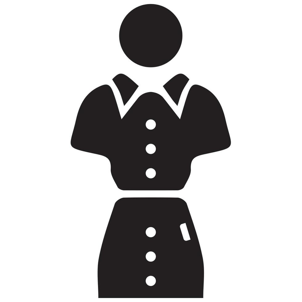 vrouw serveerster in een jurk vector