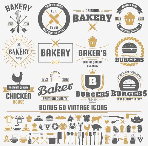 Restaurant Retro Vector Logo voor banner