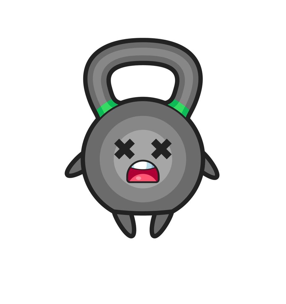 het dode mascotte-personage van de kettleball vector