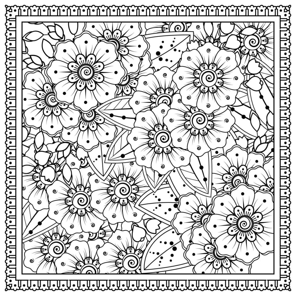 mehndi bloem decoratief ornament in etnische oosterse stijl vector