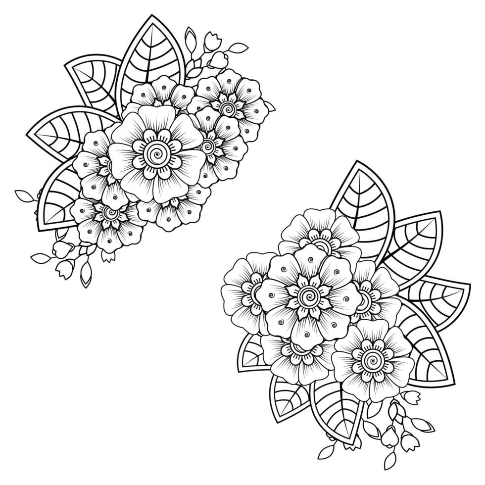 mehndi bloem decoratief ornament in etnische oosterse stijl vector