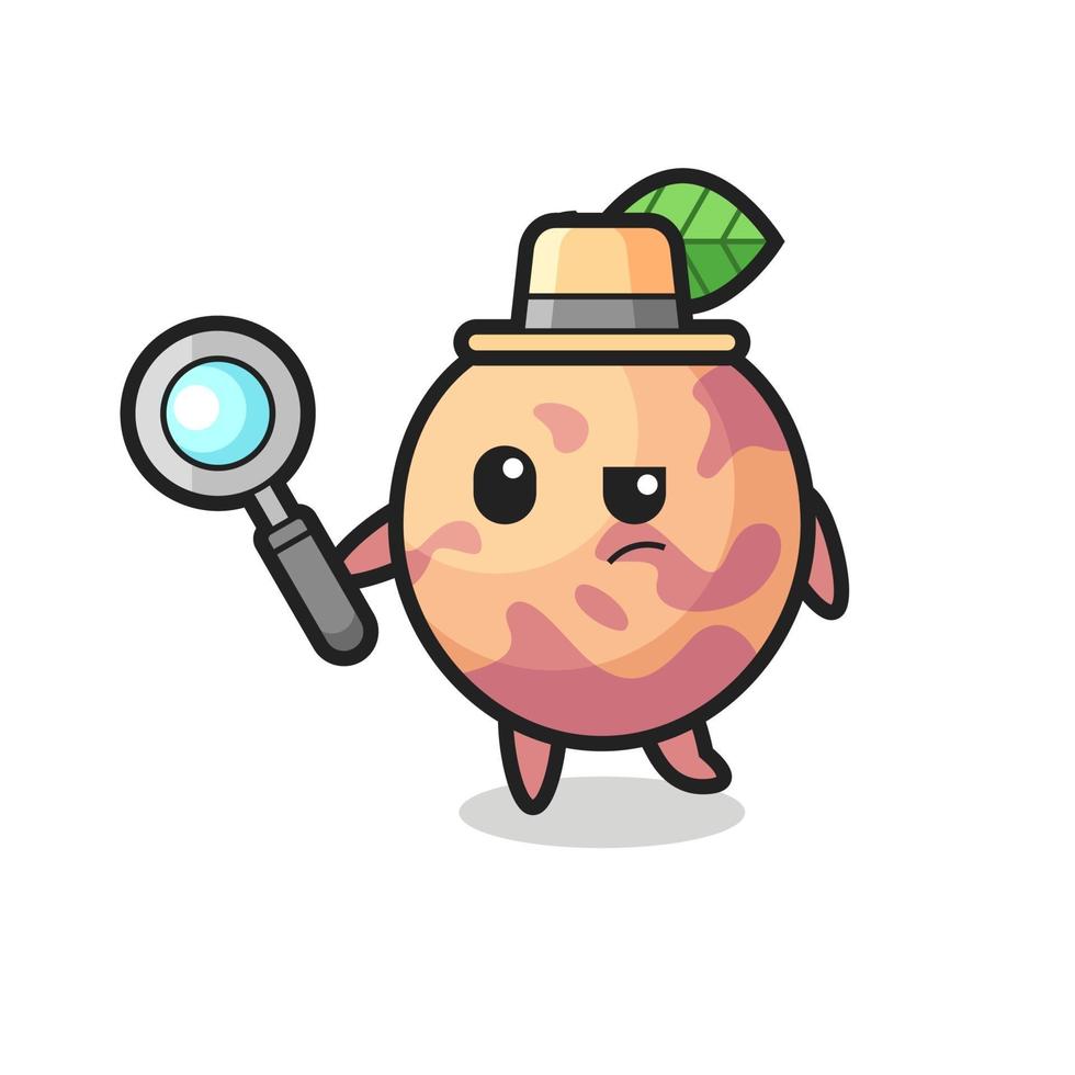 Pluot fruit detective karakter analyseert een zaak vector