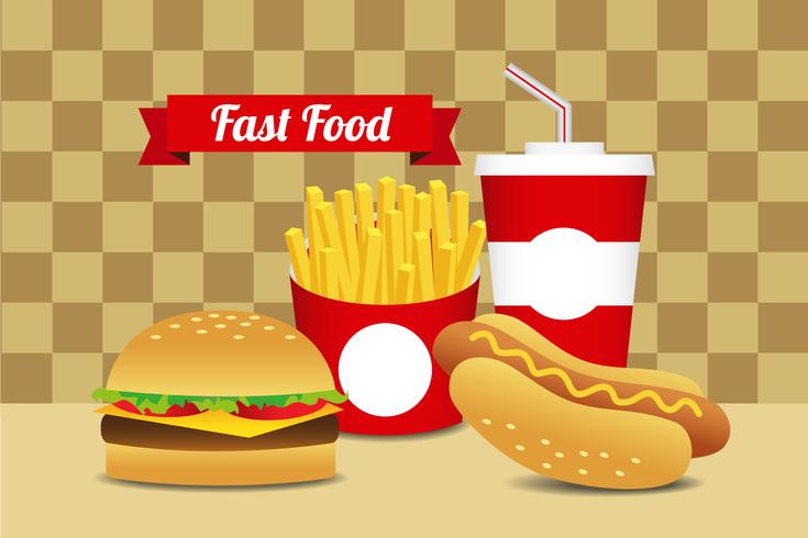 Fastfood set 10 vector