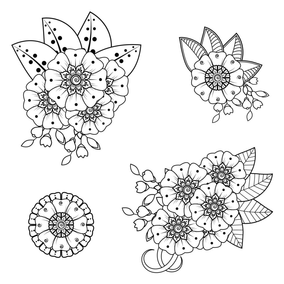 mehndi bloem decoratief ornament in etnische oosterse stijl vector