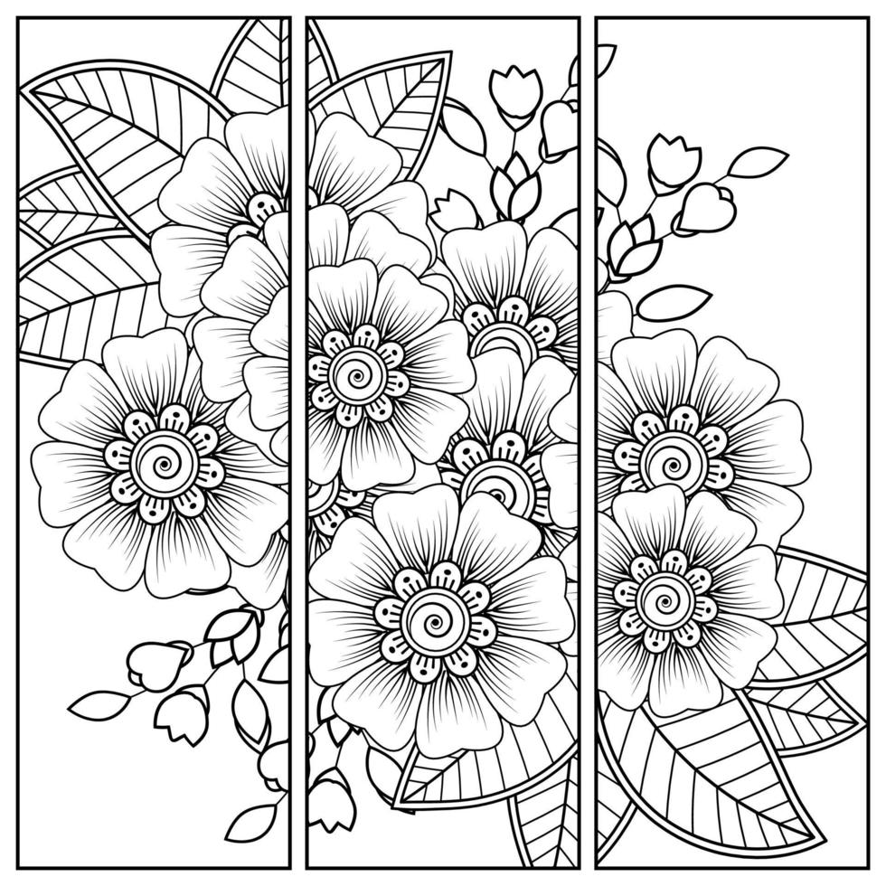 mehndi bloem decoratief ornament in etnische oosterse stijl vector