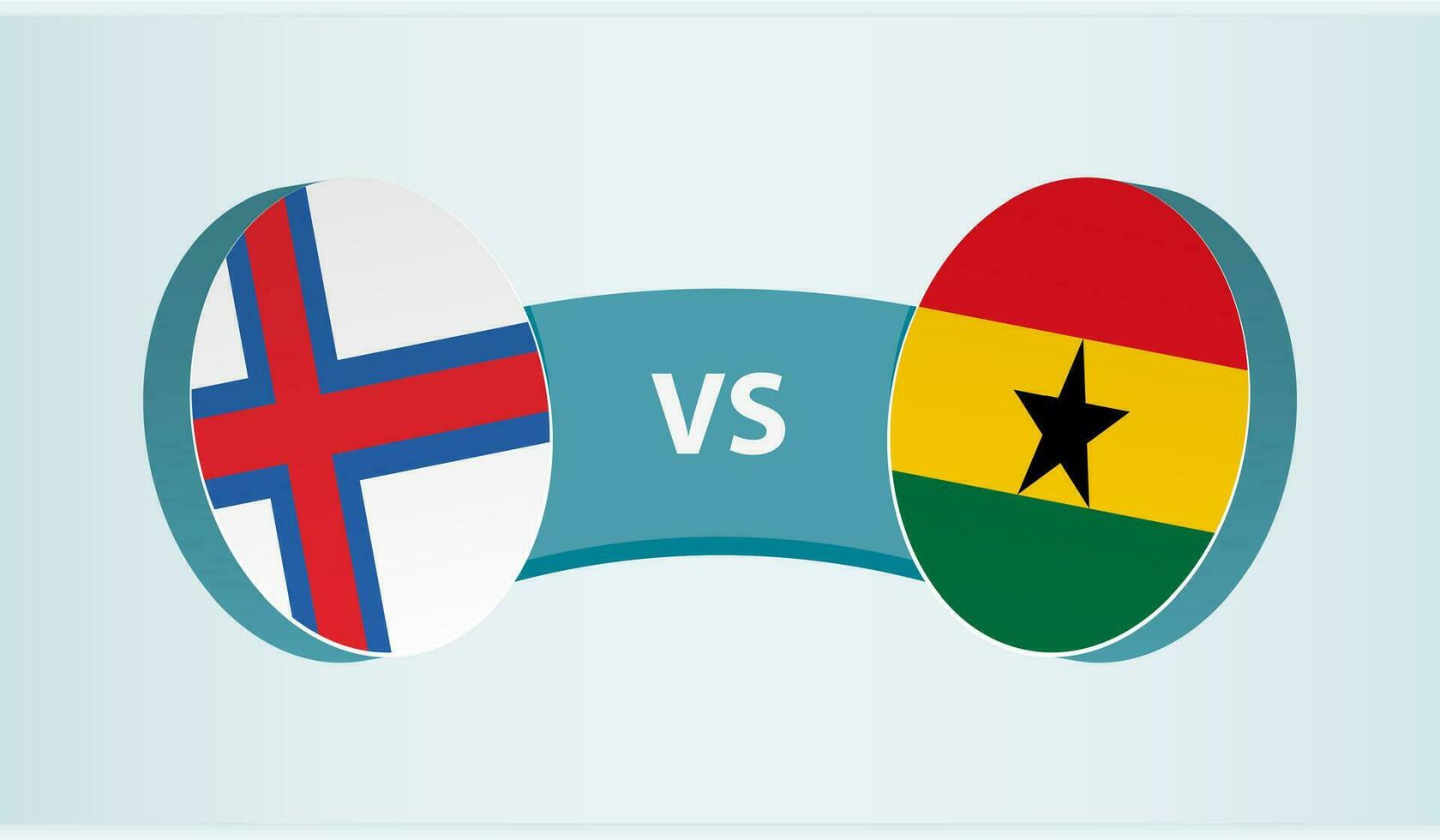 Faeröer eilanden versus Ghana, team sport- wedstrijd concept. vector