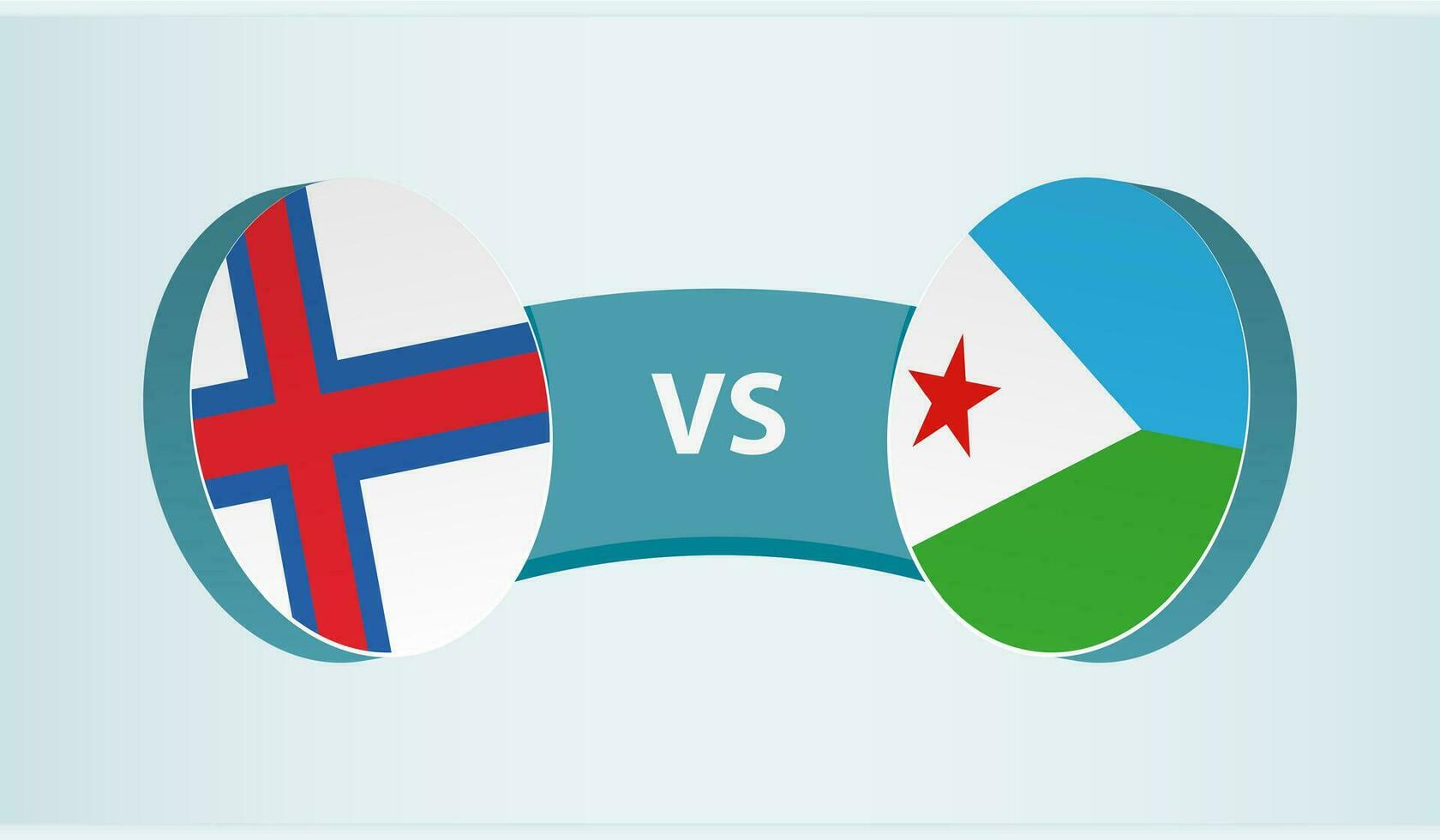 Faeröer eilanden versus Djibouti, team sport- wedstrijd concept. vector