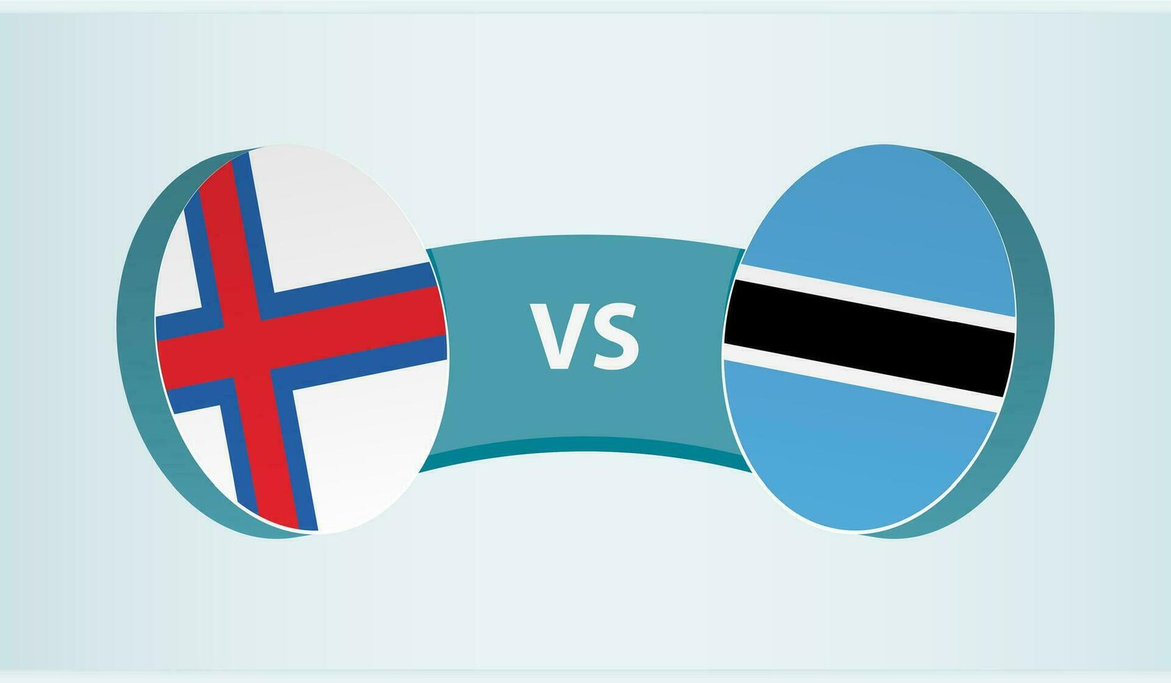 Faeröer eilanden versus Botswana, team sport- wedstrijd concept. vector