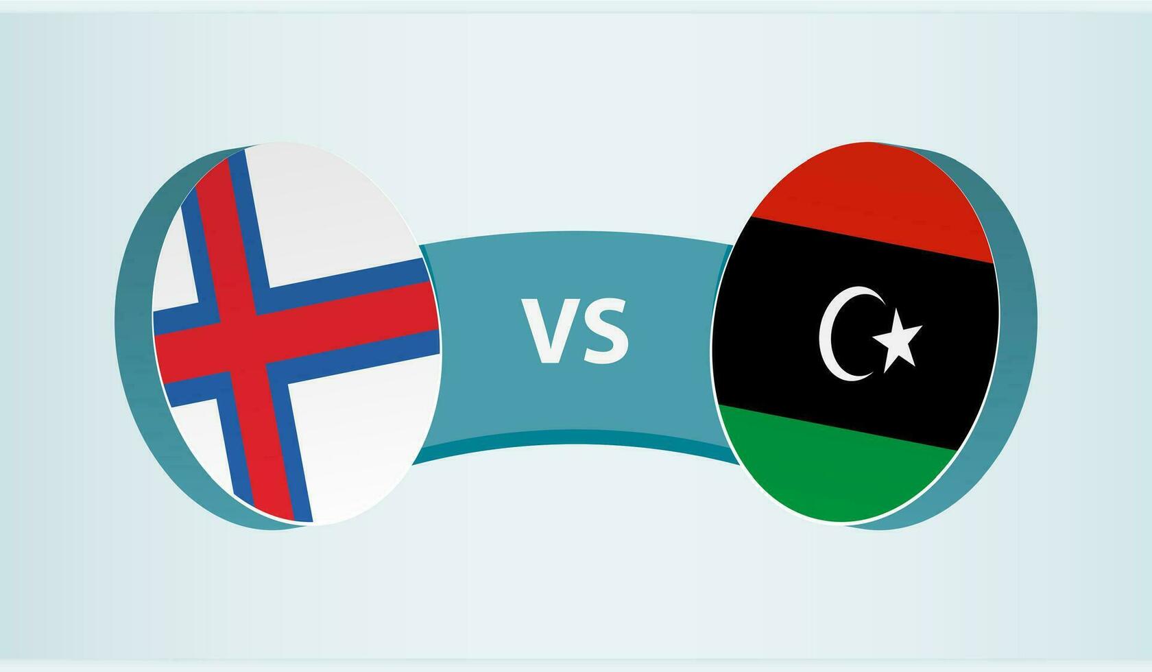 Faeröer eilanden versus Libië, team sport- wedstrijd concept. vector