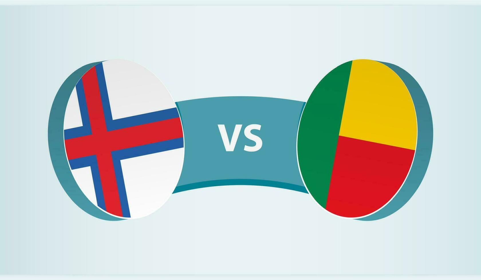 Faeröer eilanden versus Benin, team sport- wedstrijd concept. vector