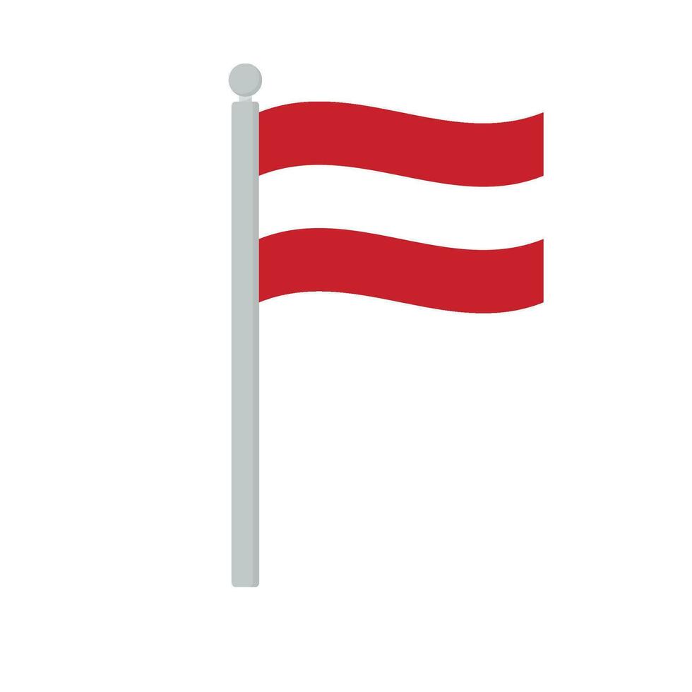vlag van Oostenrijk Aan vlaggenmast geïsoleerd vector