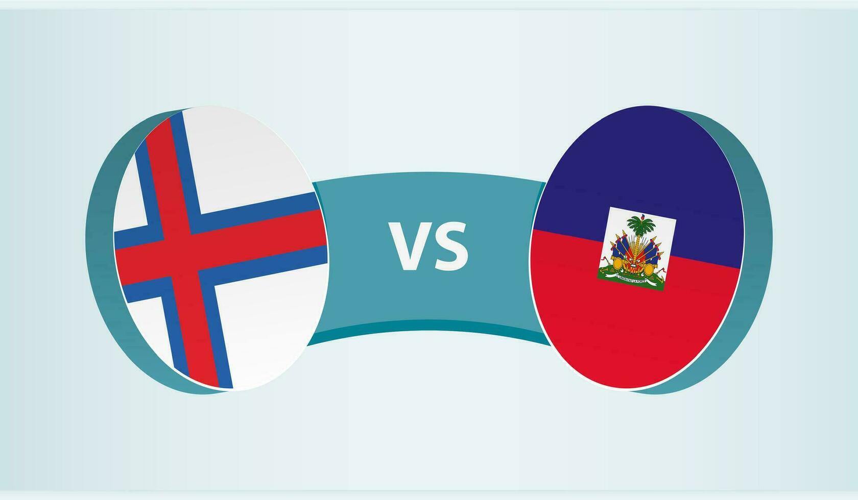 Faeröer eilanden versus Haïti, team sport- wedstrijd concept. vector