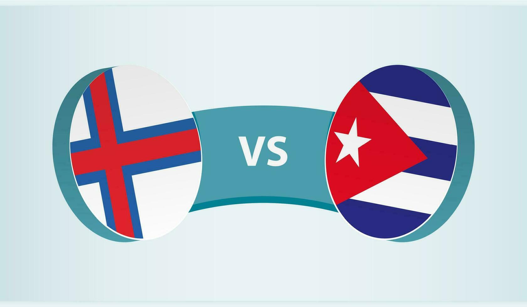 Faeröer eilanden versus Cuba, team sport- wedstrijd concept. vector