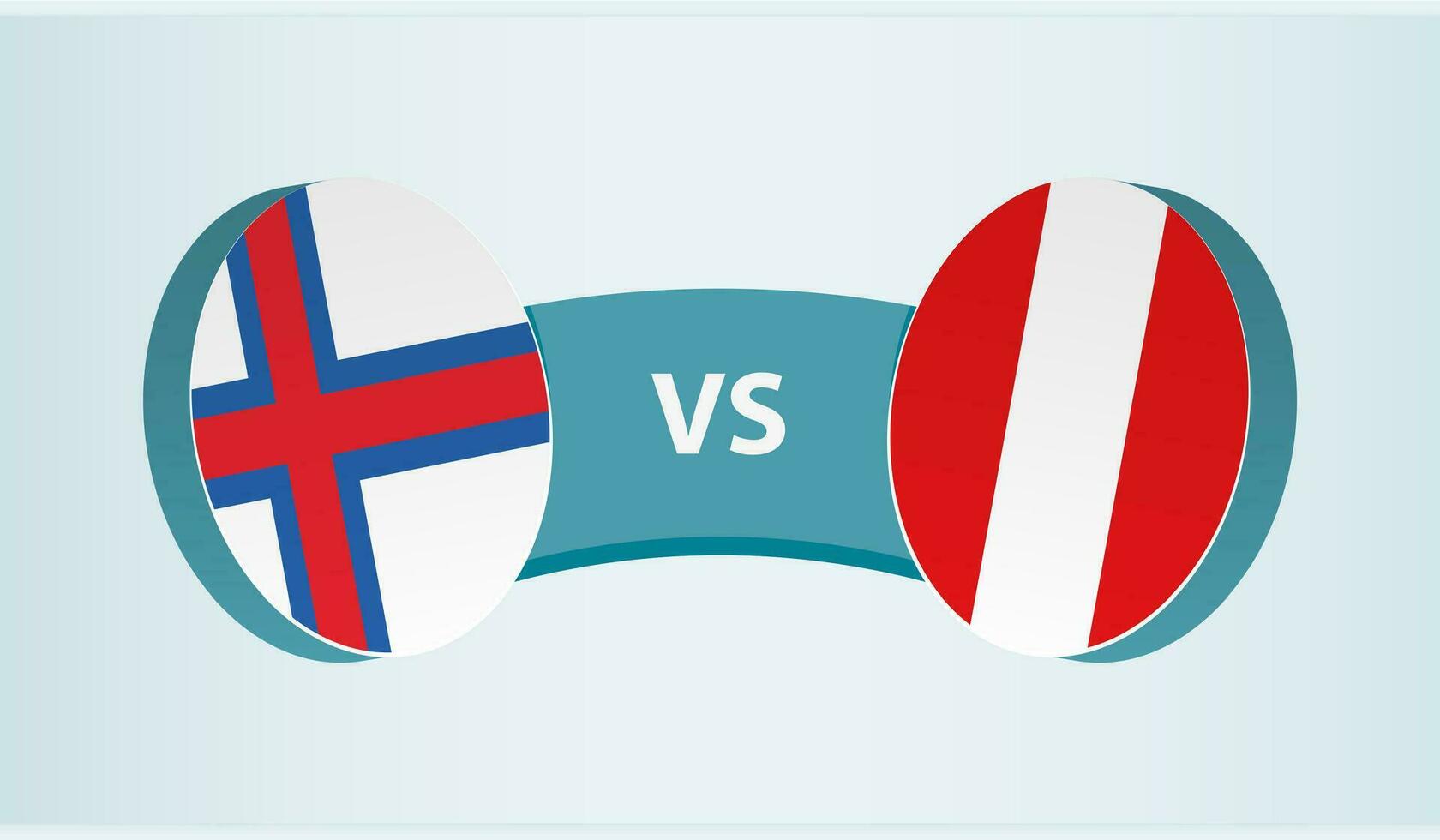 Faeröer eilanden versus Peru, team sport- wedstrijd concept. vector