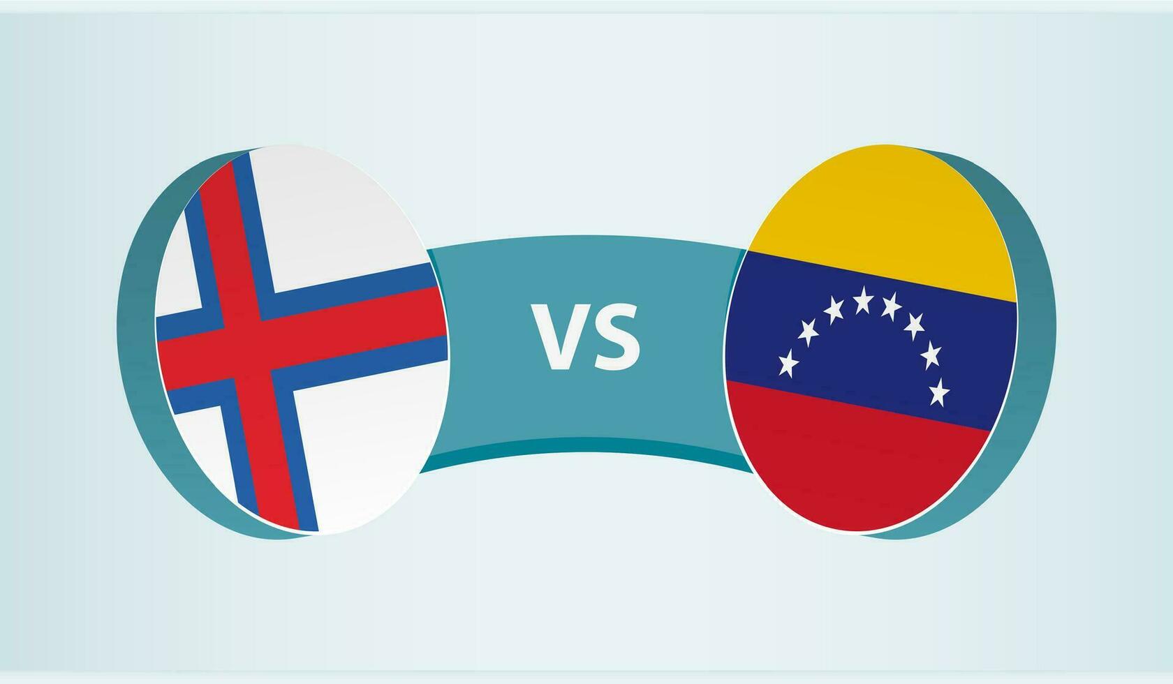 Faeröer eilanden versus Venezuela, team sport- wedstrijd concept. vector