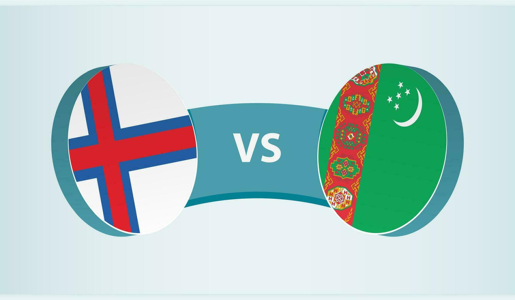 Faeröer eilanden versus turkmenistan, team sport- wedstrijd concept. vector