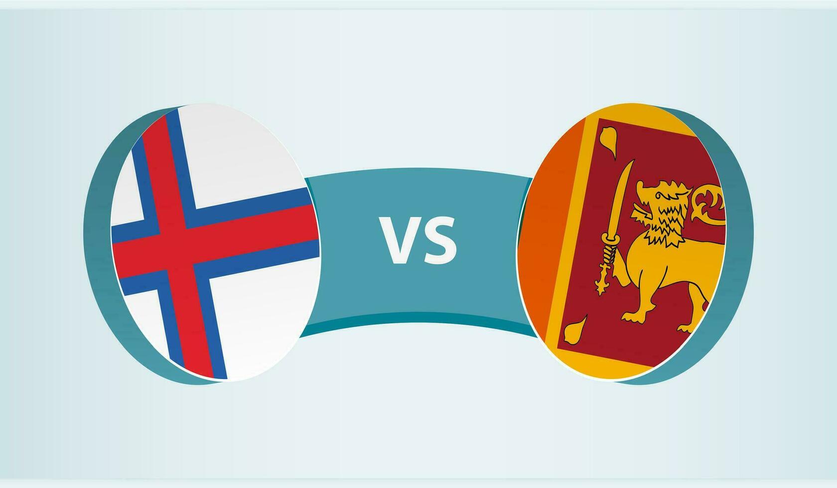 Faeröer eilanden versus sri lanka, team sport- wedstrijd concept. vector