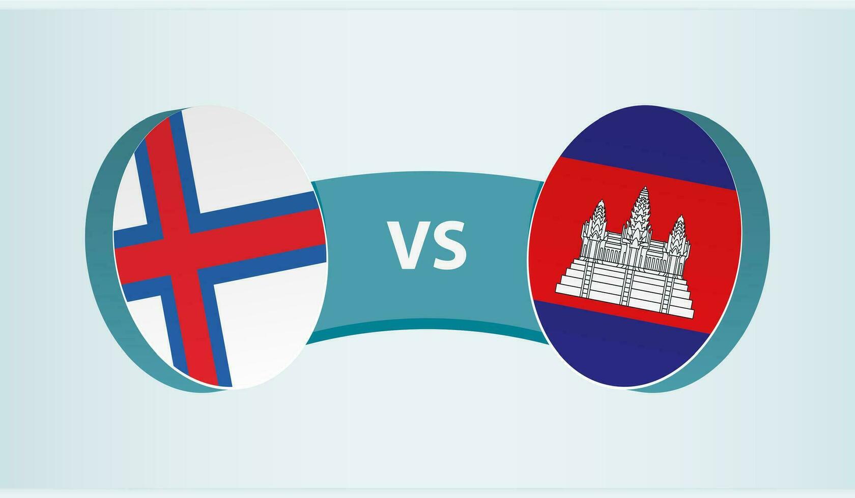 Faeröer eilanden versus Cambodja, team sport- wedstrijd concept. vector