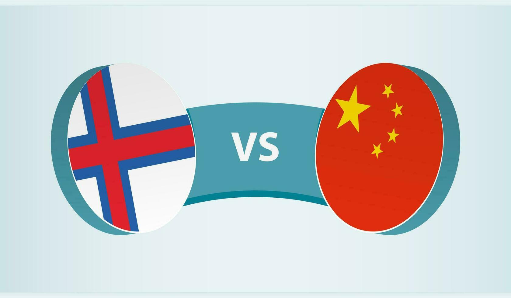 Faeröer eilanden versus China, team sport- wedstrijd concept. vector