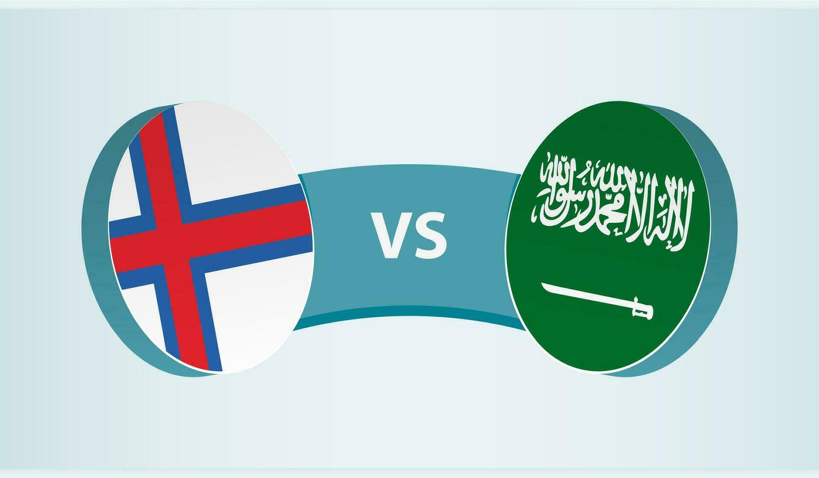 Faeröer eilanden versus saudi Arabië, team sport- wedstrijd concept. vector