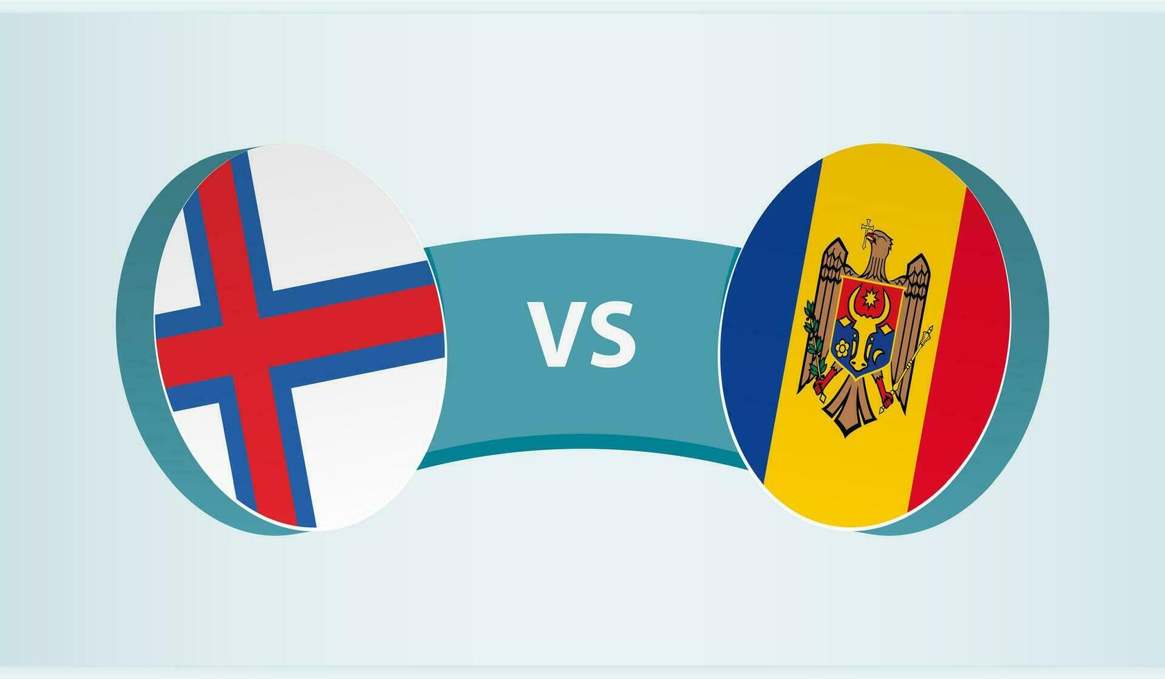 Faeröer eilanden versus Moldavië, team sport- wedstrijd concept. vector