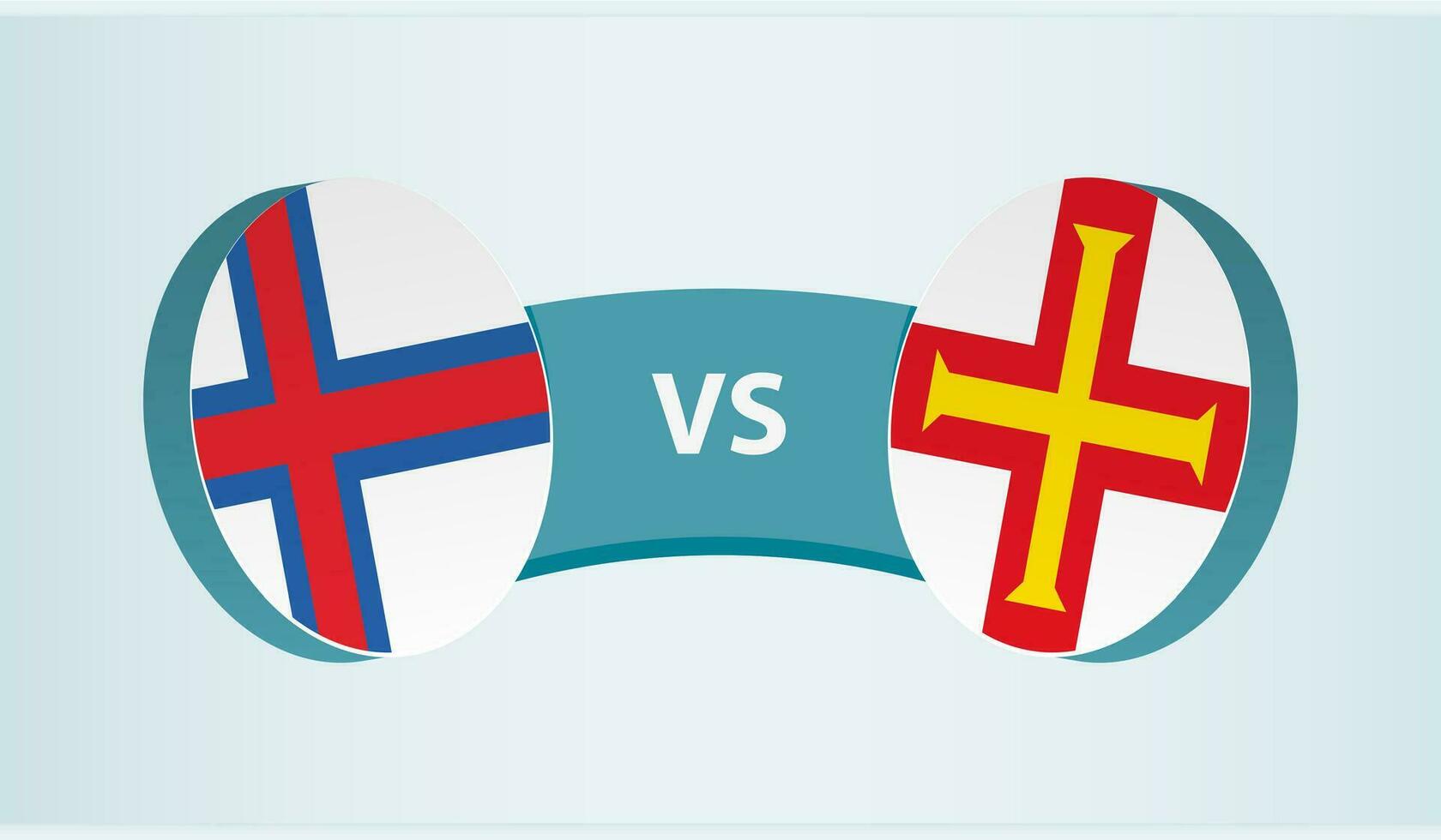 Faeröer eilanden versus guernsey, team sport- wedstrijd concept. vector