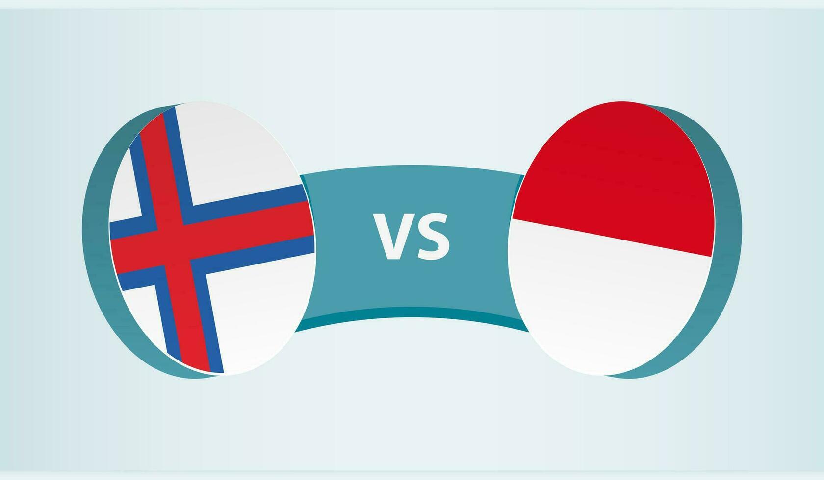 Faeröer eilanden versus Monaco, team sport- wedstrijd concept. vector